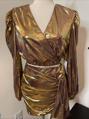 Rosevelvet Elegant Gold Wrap Skirt Set